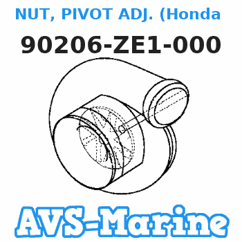 90206-ZE1-000 NUT, PIVOT ADJ. (Honda Code 1431287). Honda 