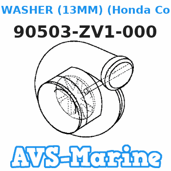 90503-ZV1-000 WASHER (13MM) (Honda Code 1986264). Honda 