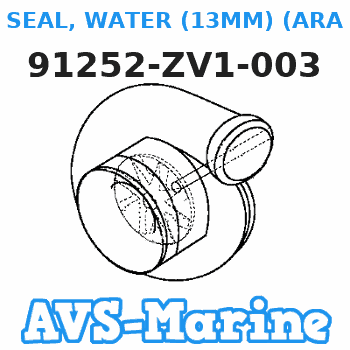 91252-ZV1-003 SEAL, WATER (13MM) (ARAI) (Honda Code 2010130). Honda 