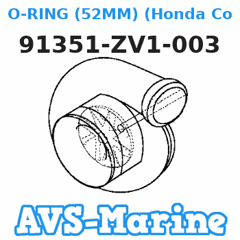 91351-ZV1-003 O-RING (52MM) (Honda Code 1986439). Honda 