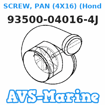 93500-04016-4J SCREW, PAN (4X16) (Honda Code 0264879). Honda 