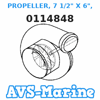 0114848 PROPELLER, 7 1/2" X 6", 3.3 model JOHNSON 
