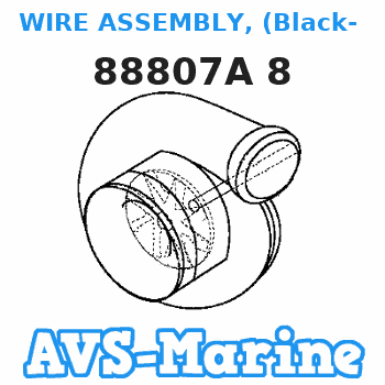 88807A 8 WIRE ASSEMBLY, (Black- 3.5 Inches) Mariner 