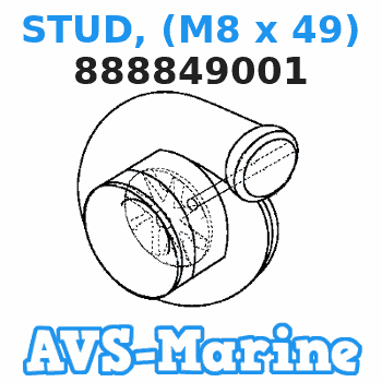 888849001 STUD, (M8 x 49) Mariner 