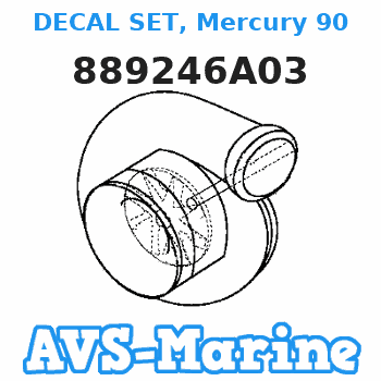 889246A03 DECAL SET, Mercury 90 Mariner 