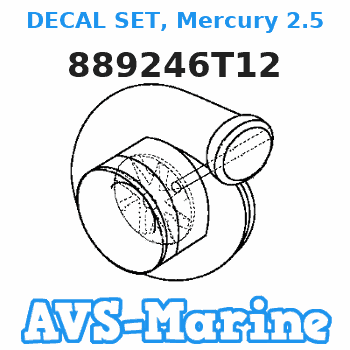 889246T12 DECAL SET, Mercury 2.5 Mariner 