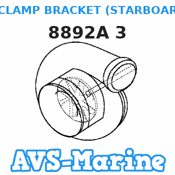 8892A 3 CLAMP BRACKET (STARBOARD) (BLACK) Mariner 