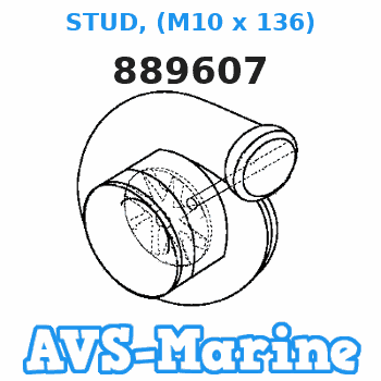 889607 STUD, (M10 x 136) Mariner 