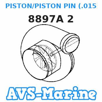 8897A 2 PISTON/PISTON PIN (.015 O.S.) 60 Mariner 
