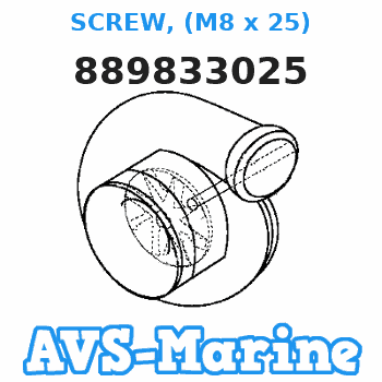 889833025 SCREW, (M8 x 25) Mariner 
