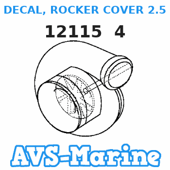 12115 4 DECAL, ROCKER COVER 2.5 LITRE) Mercruiser 