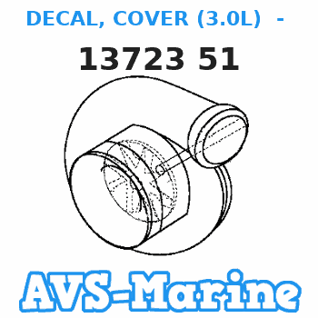 13723 51 DECAL, COVER (3.0L) - NEW DESIGN Mercruiser 