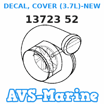 13723 52 DECAL, COVER (3.7L)-NEW DESIGN Mercruiser 