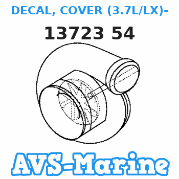 13723 54 DECAL, COVER (3.7L/LX)-NEW DESIGN Mercruiser 