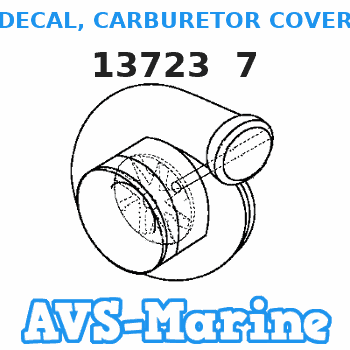 13723 7 DECAL, CARBURETOR COVER (185 ALPHA ONE) Mercruiser 