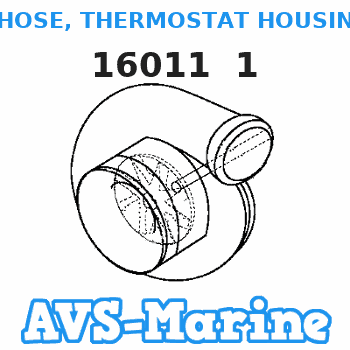 16011 1 HOSE, THERMOSTAT HOUSING TO OIL COOLER Mercruiser 