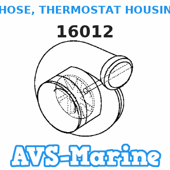 16012 HOSE, THERMOSTAT HOUSING TO FLUID COOLER Mercruiser 