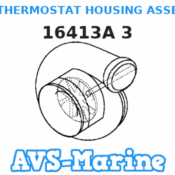 16413A 3 THERMOSTAT HOUSING ASSEMBLY Mercruiser 