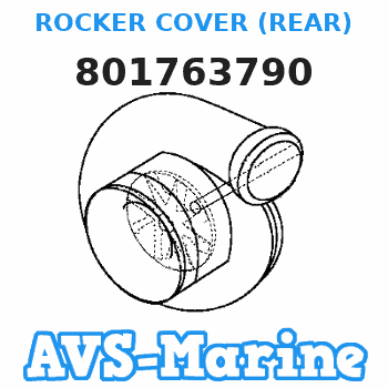 801763790 ROCKER COVER (REAR) Mercruiser 