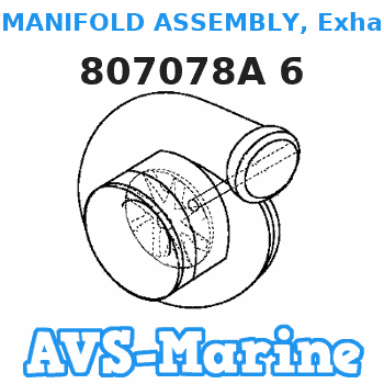 807078A 6 MANIFOLD ASSEMBLY, Exhaust Mercruiser 