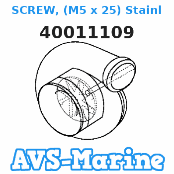 40011109 SCREW, (M5 x 25) Stainless Steel Mercury 