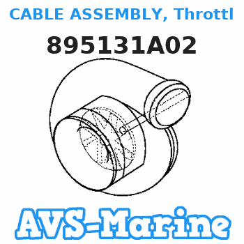 895131A02 CABLE ASSEMBLY, Throttle Mercury 