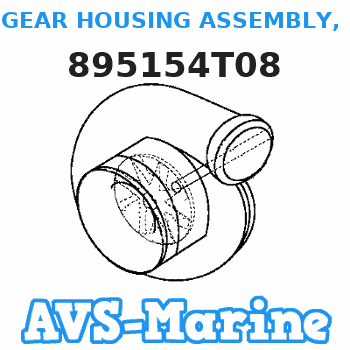 895154T08 GEAR HOUSING ASSEMBLY, Complete Mercury 
