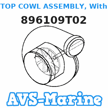 896109T02 TOP COWL ASSEMBLY, Without Decals Mercury 