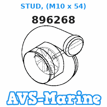 896268 STUD, (M10 x 54) Mercury 