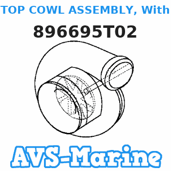 896695T02 TOP COWL ASSEMBLY, Without Decals Mercury 