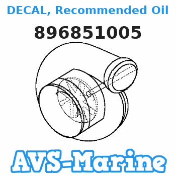 896851005 DECAL, Recommended Oil Mercury 