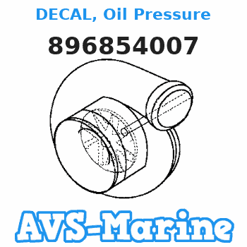 896854007 DECAL, Oil Pressure Mercury 