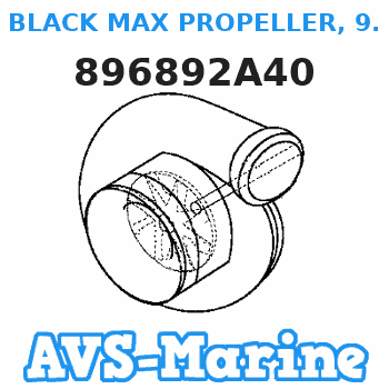 896892A40 BLACK MAX PROPELLER, 9.5 Pitch Aluminum Mercury 