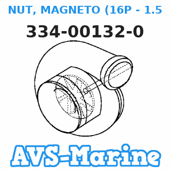 334-00132-0 NUT, MAGNETO (16P - 1.5L) Tohatsu 