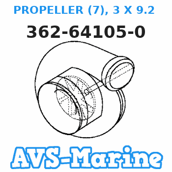 362-64105-0 PROPELLER (7), 3 X 9.2 X 6.6 Tohatsu 